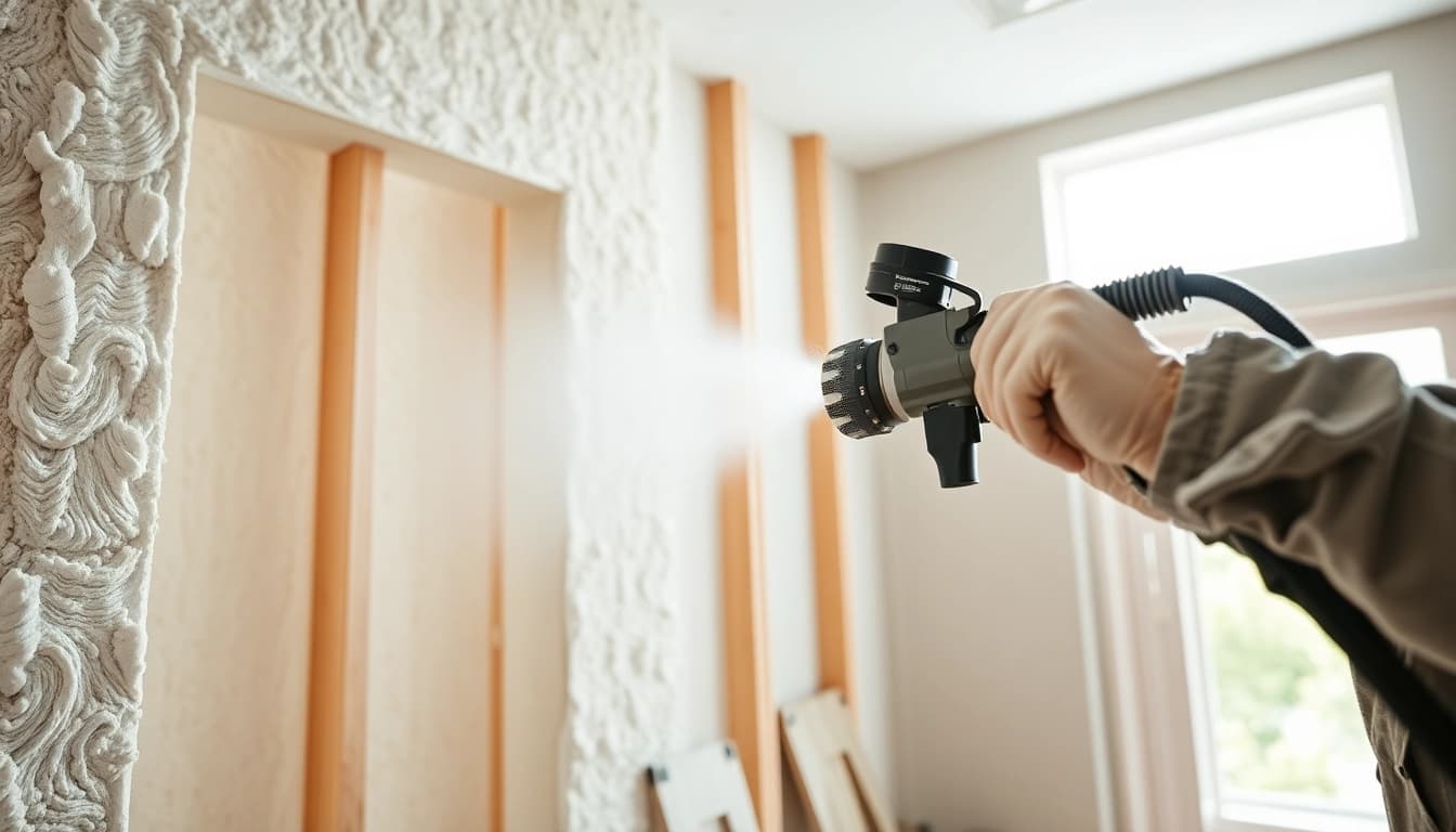 Evaluate if spray foam insulation is bad with a close-up of foam application.