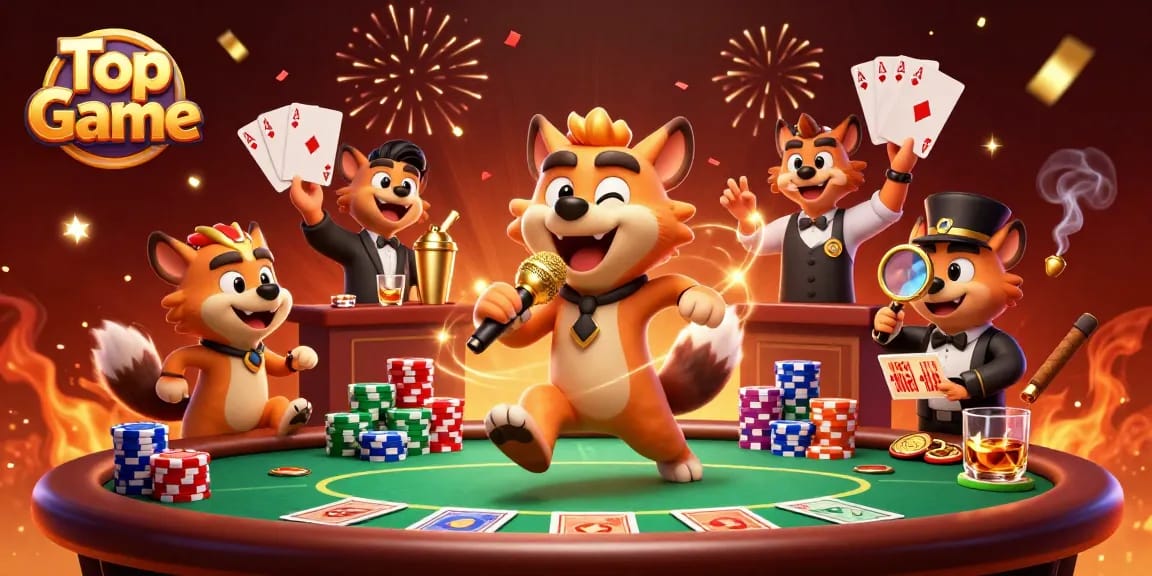 Engage with Top Game at a vibrant comedy casino club featuring hyenas in action.