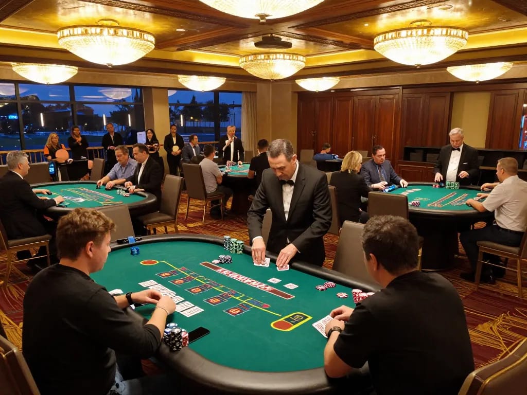 Experience thrilling blackjack action at luck8 casino with players engaged in strategic gameplay