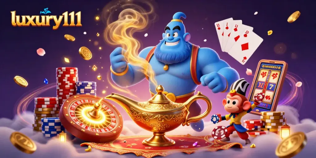 Experience excitement with luxury111 as a genie, monkey, and magical energies enhance your gaming.