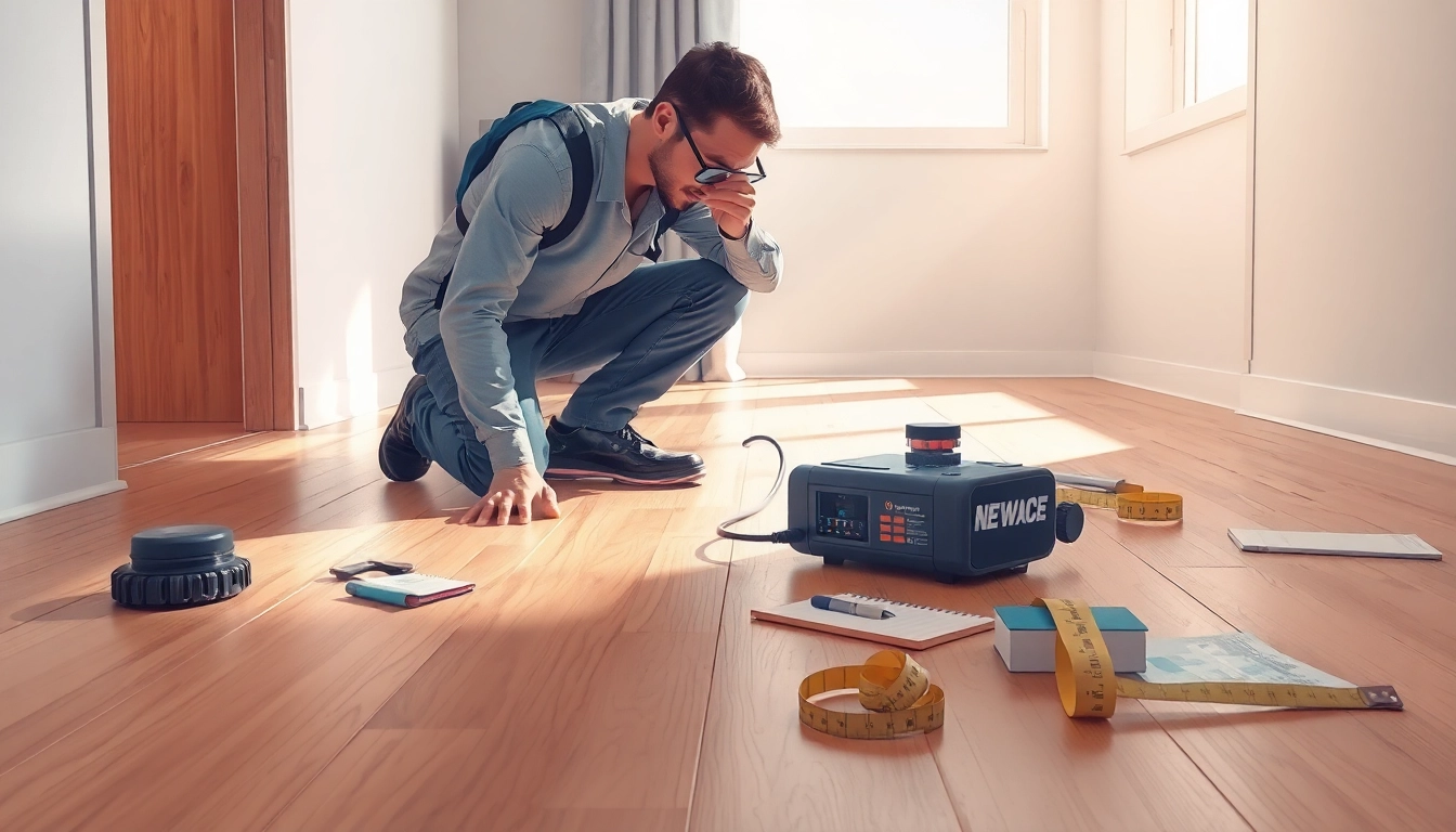Detecting an underfloor leak with advanced tools for precise resolution.