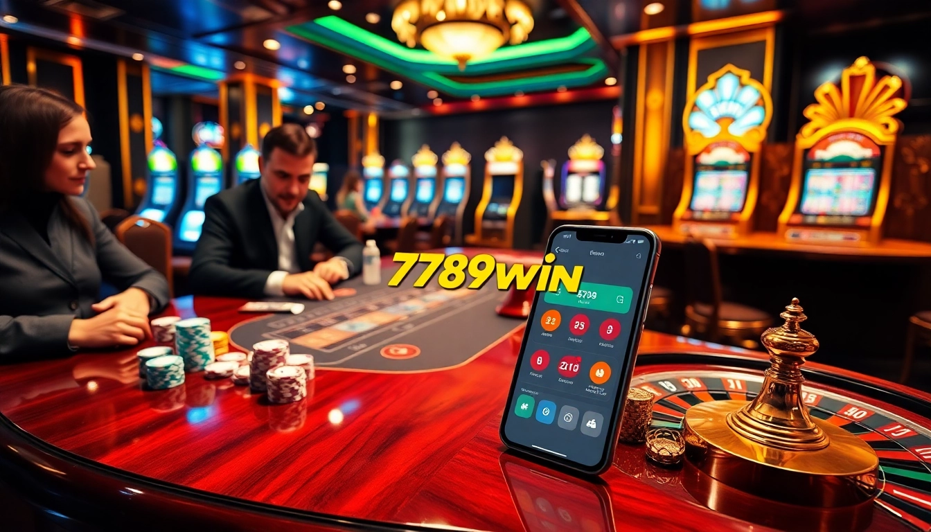 Experience the thrill of gaming with the 789win app on a vibrant casino table.