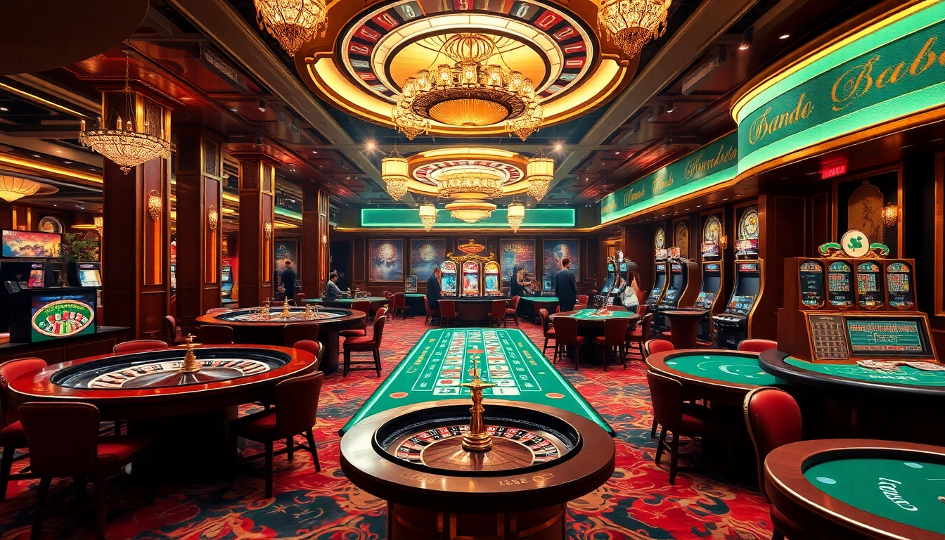 Engage with the excitement of gambling at jun88.com, featuring luxurious casino tables and lively players.
