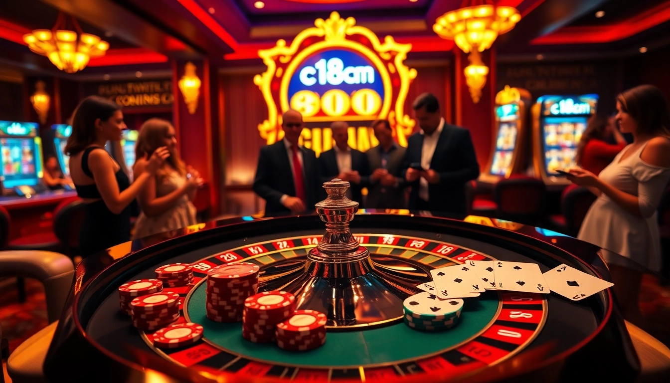 Place bets at c168 com while enjoying vibrant casino action with poker chips and roulette.