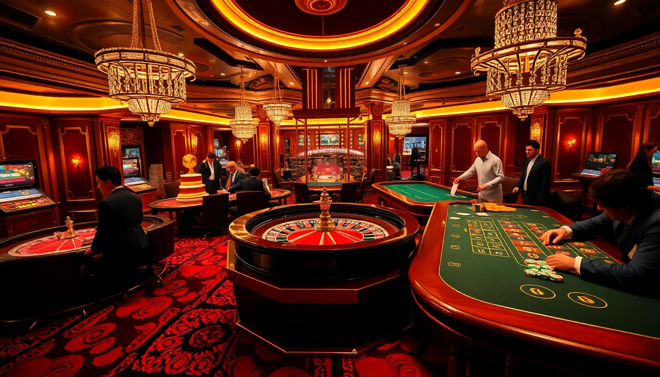 Players engaging in exciting gaming activities at https://13win2025.online/ casino, showcasing roulette and poker.