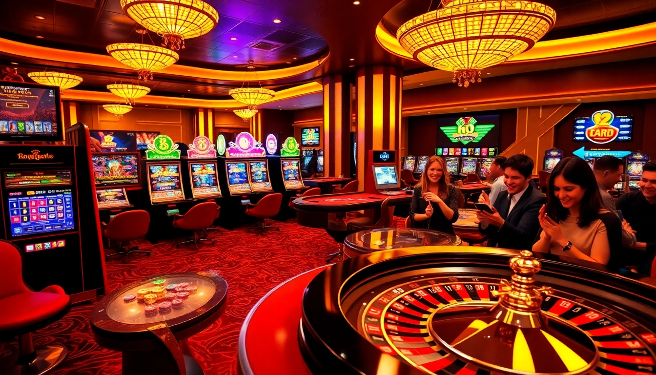 Experience the thrill of mmoo gaming at an exciting casino filled with vibrant tables and players.