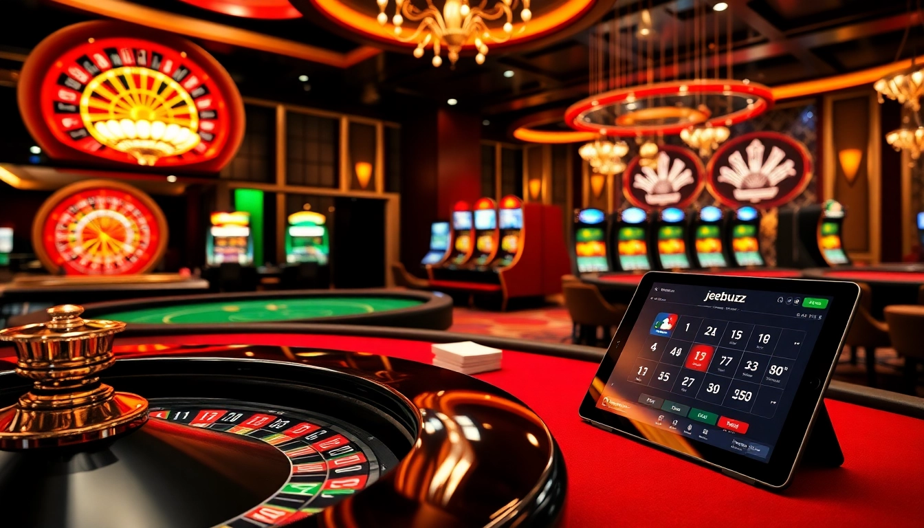 Experience seamless jeetbuzz লগইন with vibrant casino ambiance showcasing games and excitement.