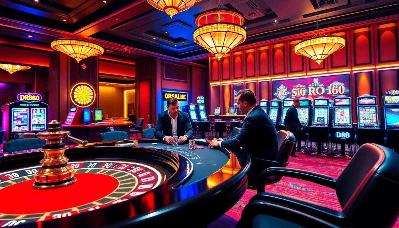Engage in high-stakes gambling at the DR88 casino with professional players and vibrant gaming.