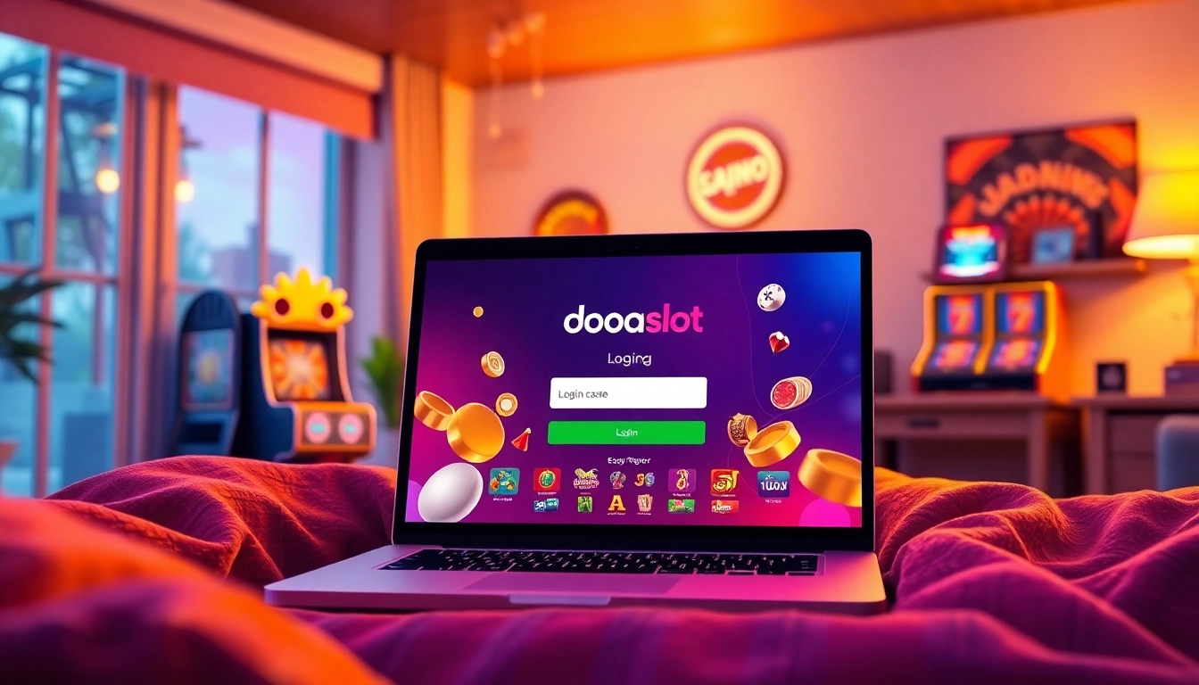 Seamless doaslot login interface on a modern laptop in a cozy home setting.