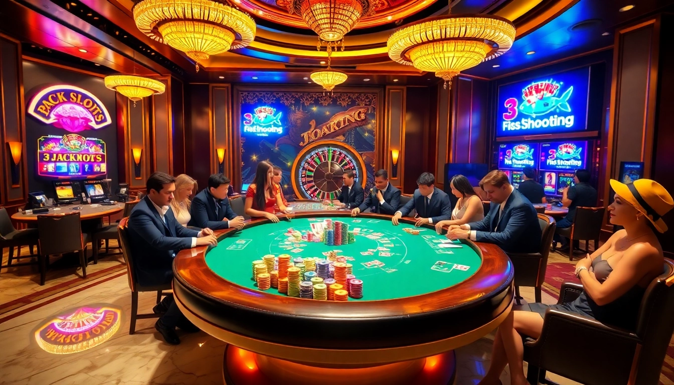 Experience the thrill of gambling at https://f168biz.com/ with an exciting casino scene filled with vibrant gaming elements.