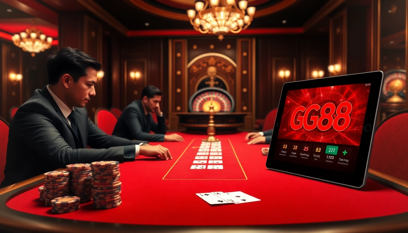 Experience the thrill of GG88 gaming at a luxurious poker table with vibrant colors and stunning visuals.