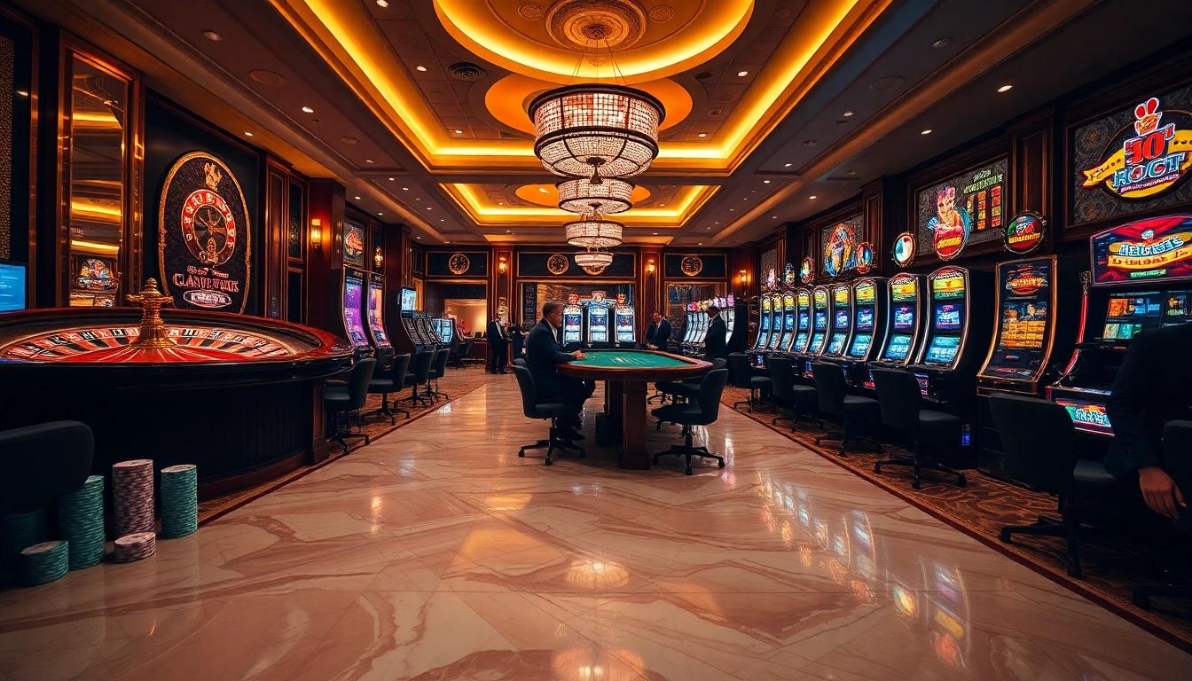 Experience the thrill of i9bet with vibrant casino elements including roulette, poker chips, and slot machines.