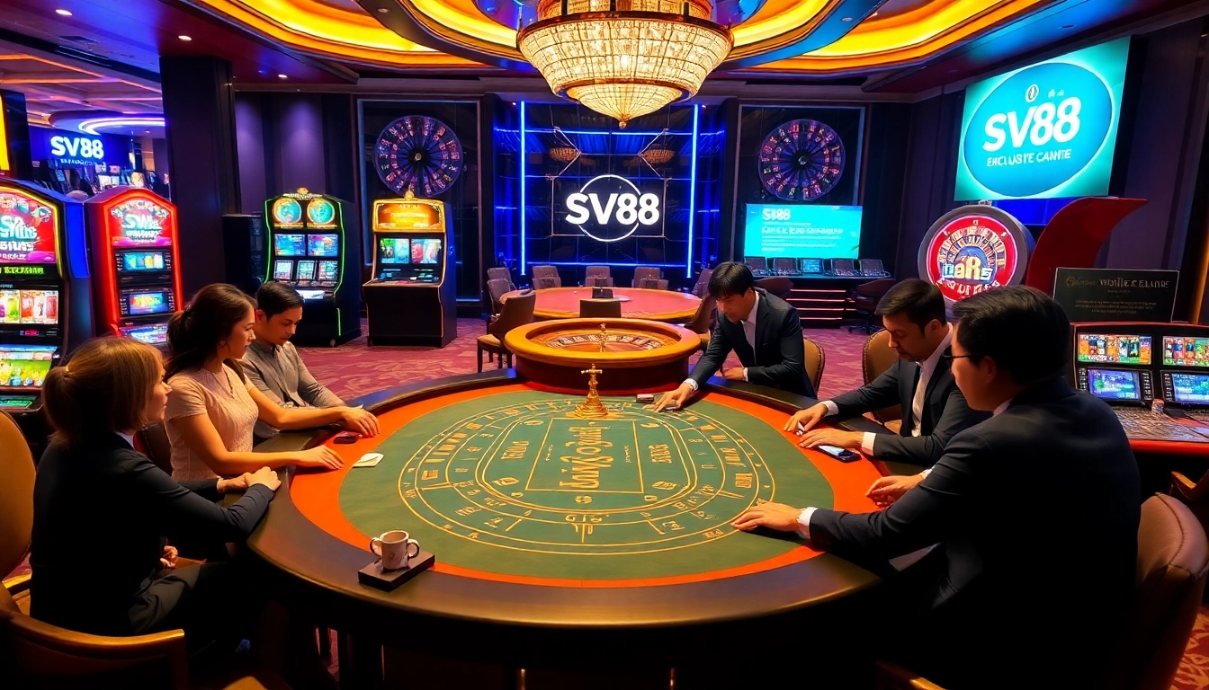 Engage in sv88 khuyến mãi with exciting casino games and vibrant baccarat tables.