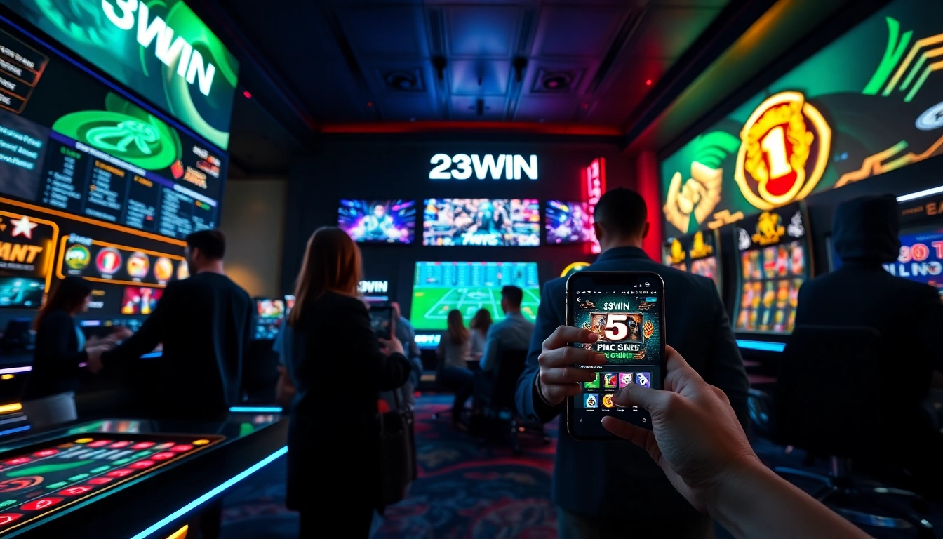 Experience the thrilling online gaming scene at 23WIN with vibrant visuals and engaging interfaces.