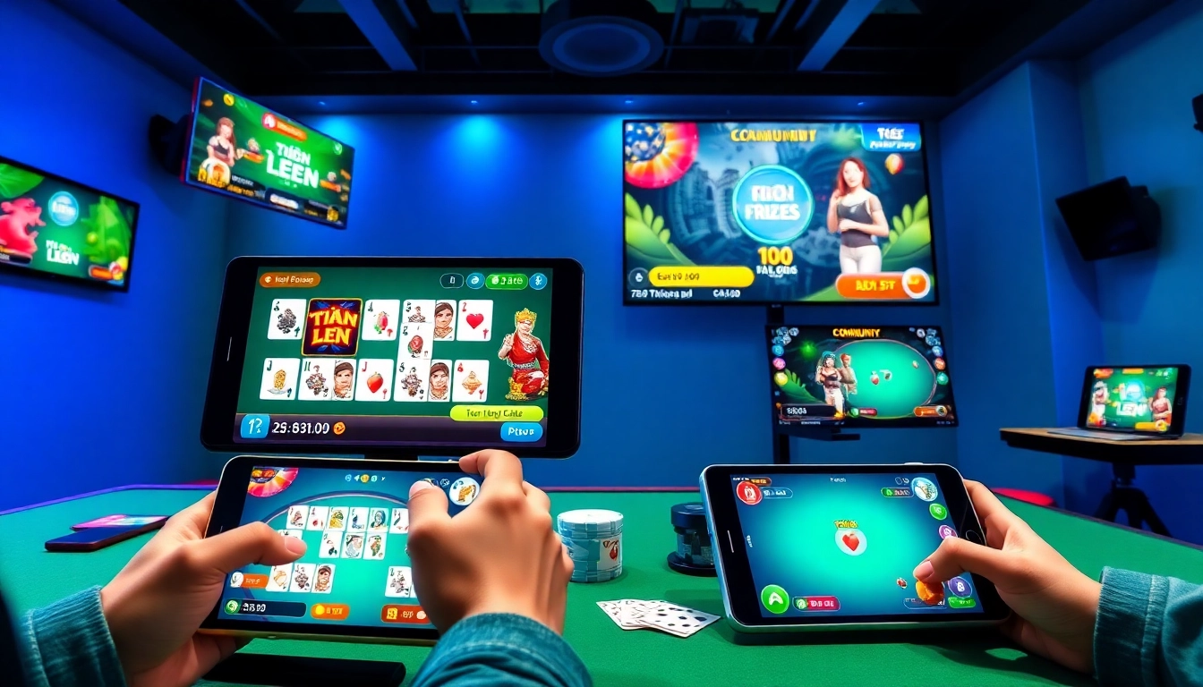 Dynamic online gaming scene at topgamebaidoithuong.mx featuring engaging card games.