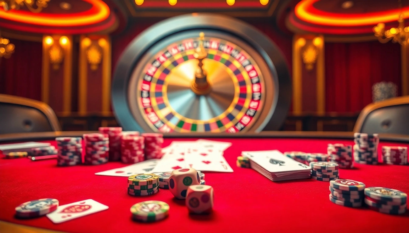 Experience the thrill of 789club with vibrant poker tables and roulette wheels in a luxurious casino.