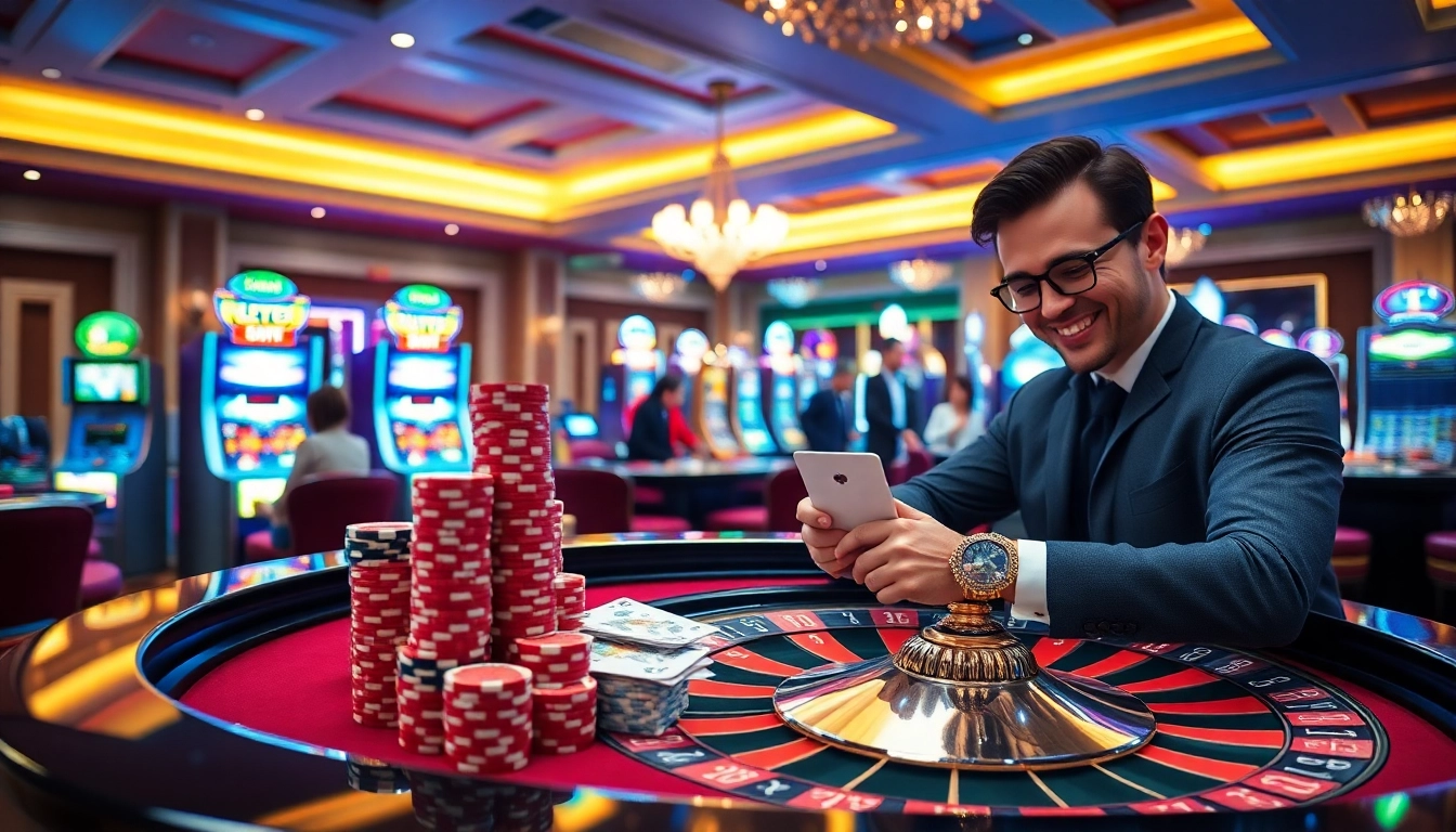 Experience the thrill of winning at 6L777 casino games with vibrant poker chips and roulette.