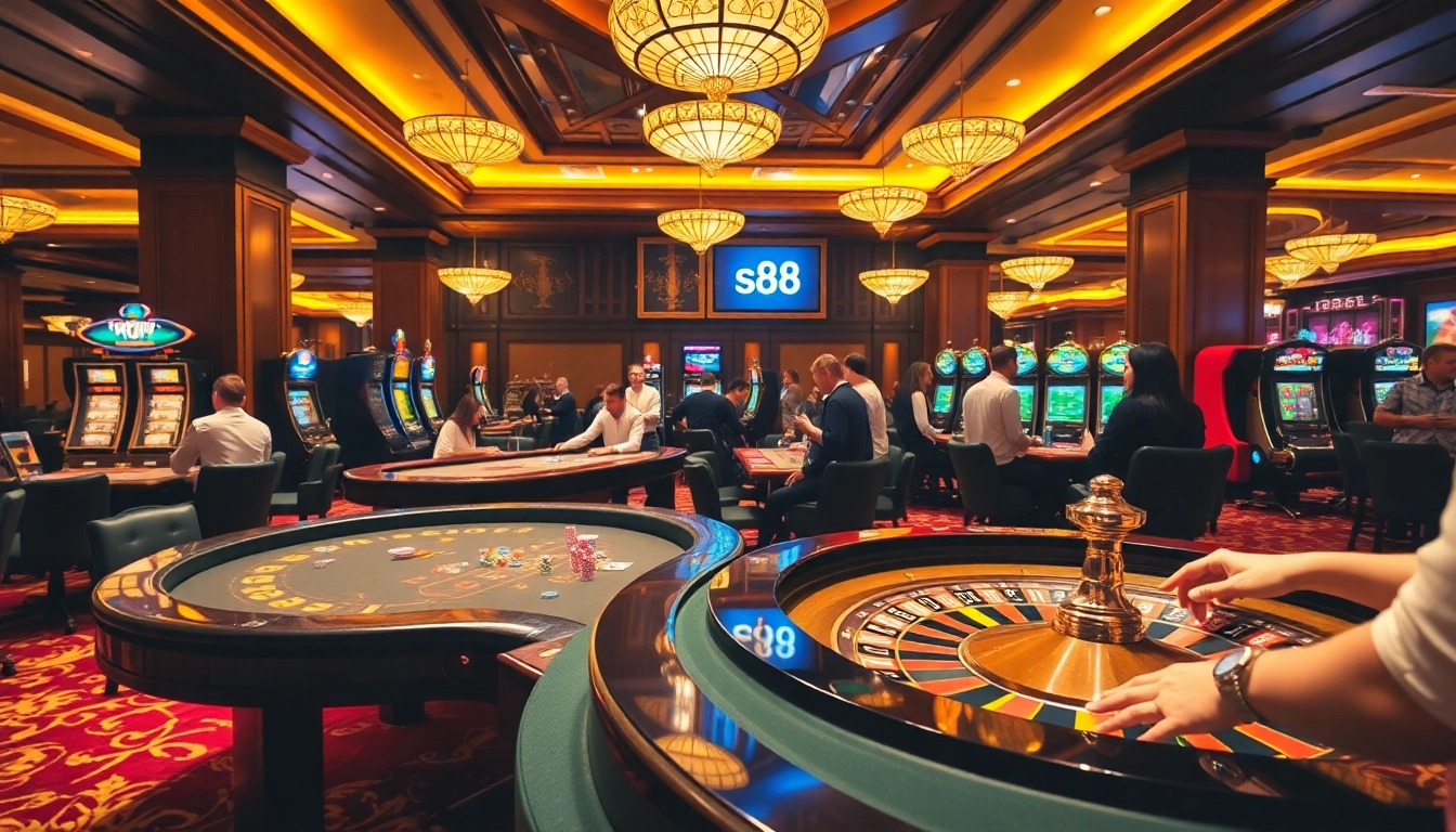 Experience the thrill of s88 casino gaming with vibrant tables and excited players.