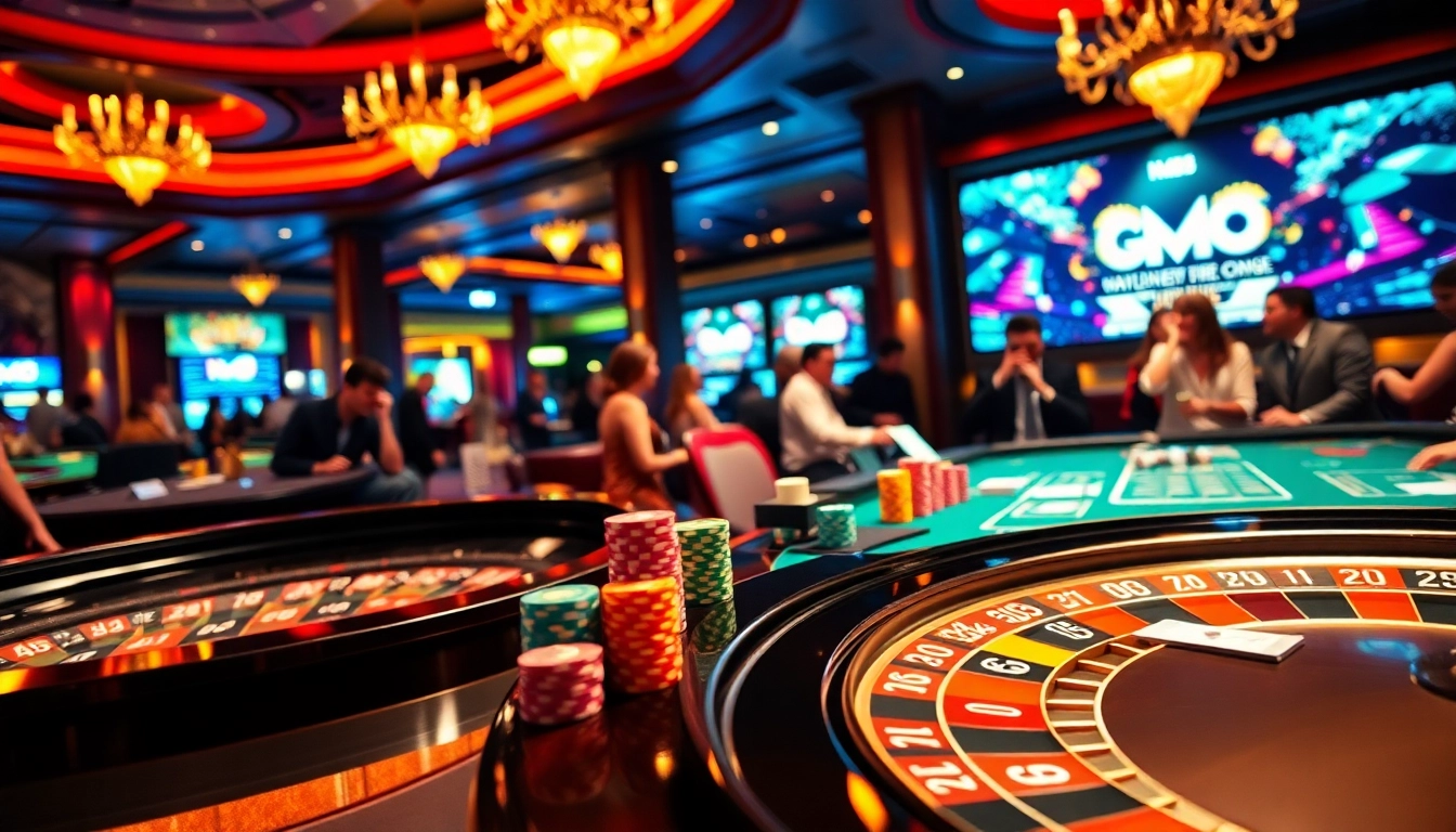 Players celebrating a win at the hm88 casino with roulette and poker action.