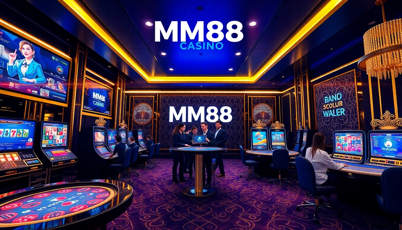 MM88 online casino gaming room showcasing premium games and customer support.