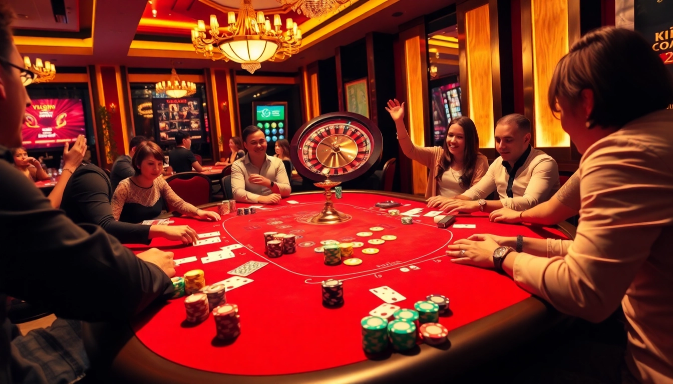 Players celebrate wins at the ww88 casino poker table with colorful chips and cards.