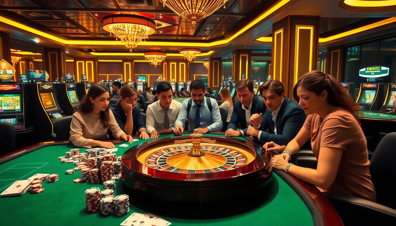 Experience thrilling gameplay at https://soibet.vision/, with vibrant casino tables and excited players.