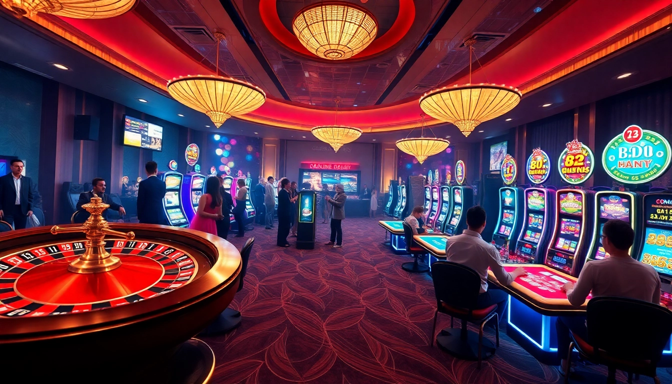 Experience the excitement of the 88i game with vibrant casino visuals featuring roulette, poker, and slots.