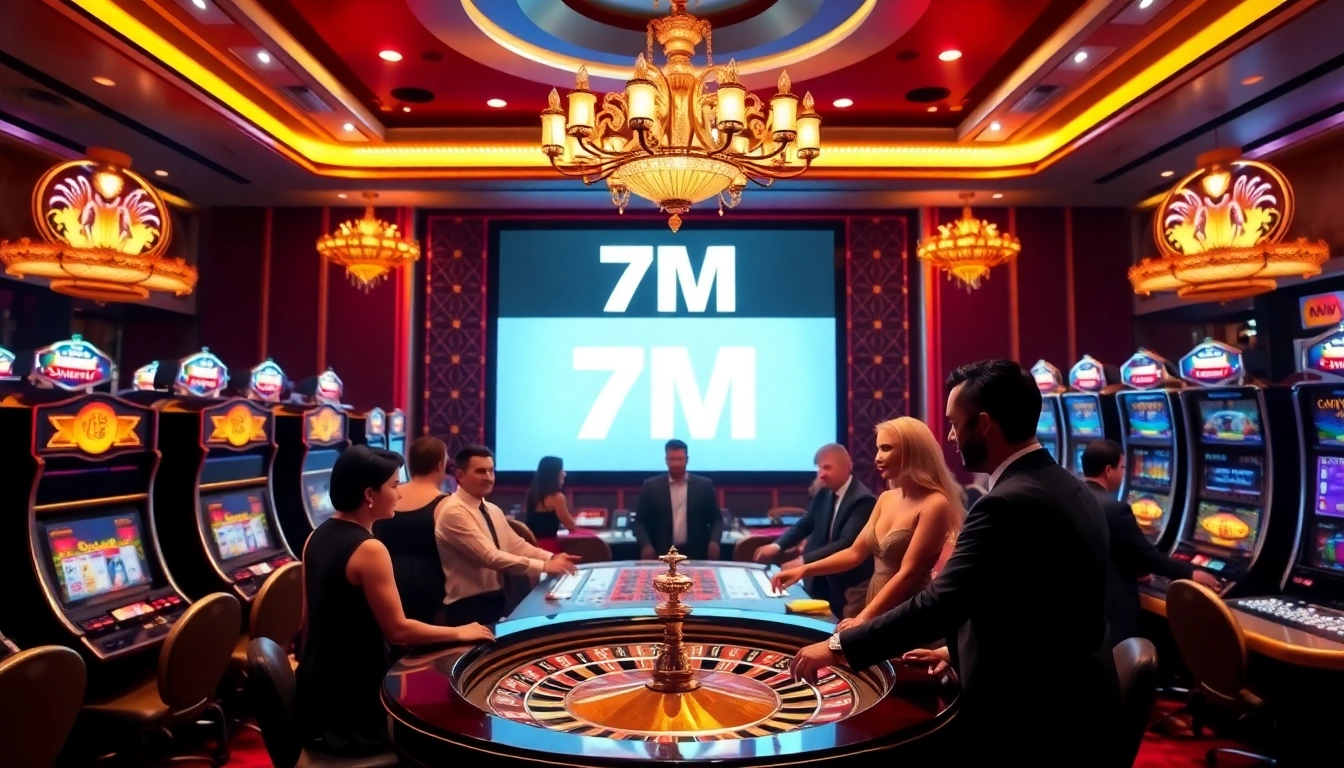 Players enjoying a thrilling roulette game at a luxurious casino featuring 7M betting opportunities.