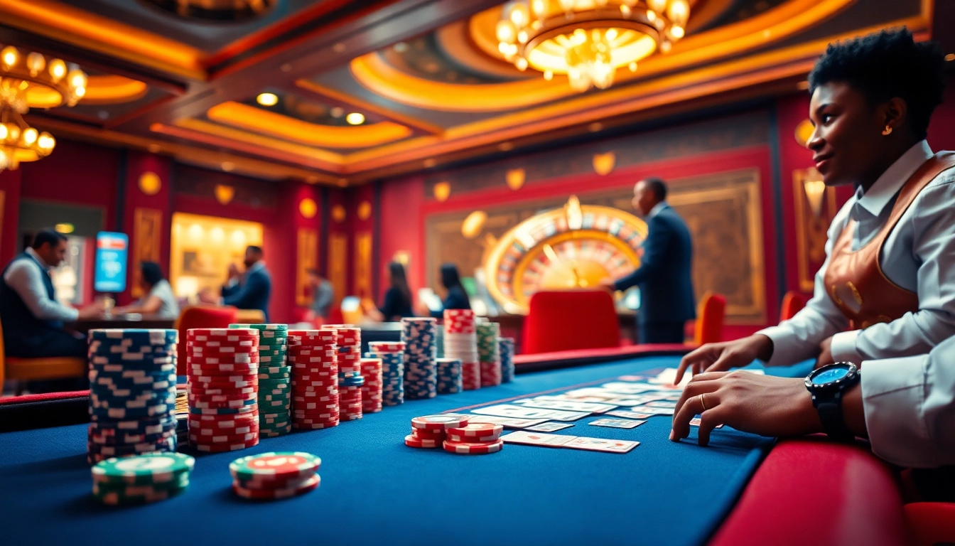 Experience thrilling gambling action at Luckywin Kenya with vibrant casino tables and stakes.