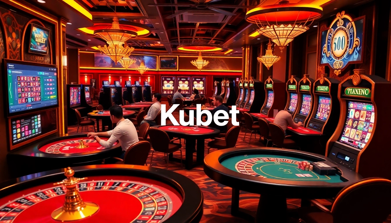 Kubet online casino players enjoying high-stakes games at luxurious roulette and poker tables.