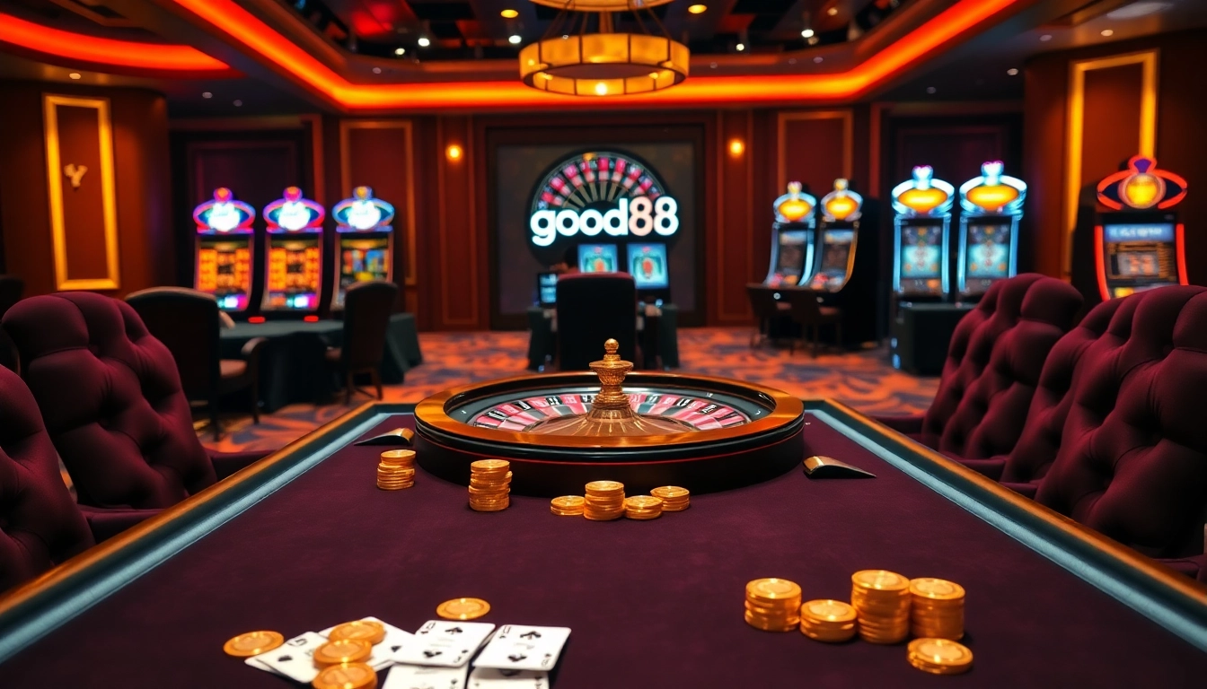 Experience the thrill of good88 at a glamorous poker table with high-stakes action.