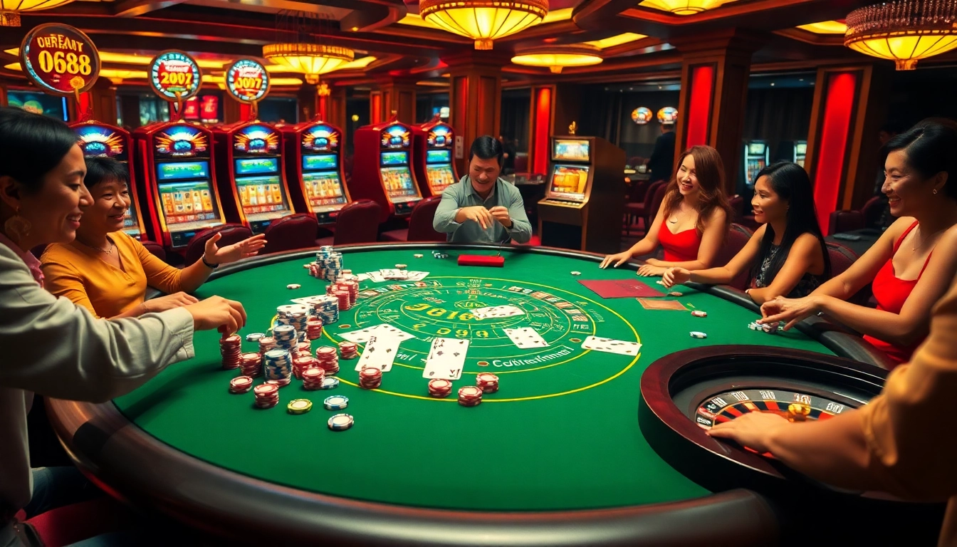 Play exciting blackjack at UU88 with vibrant chips and friendly competition in a luxurious casino setting.