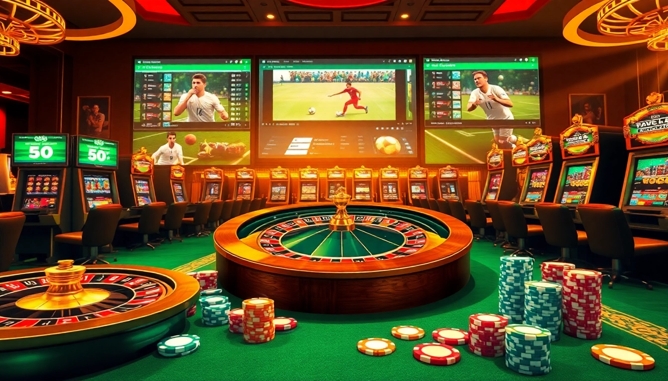 Experience thrilling moments at https://fc88.de.com/ with vibrant casino gaming visuals, including roulette and poker.