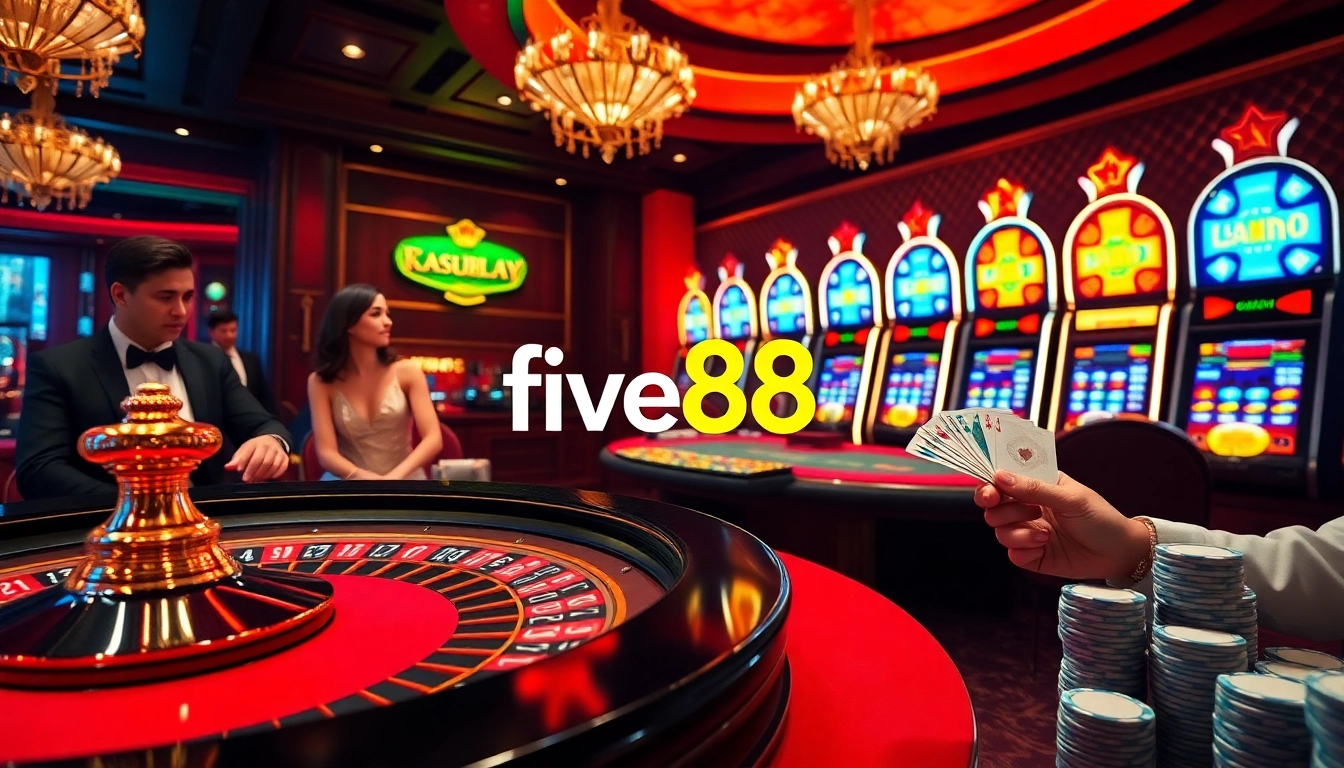 Experience the thrilling atmosphere of five88 with glamorous casino games and poker action.