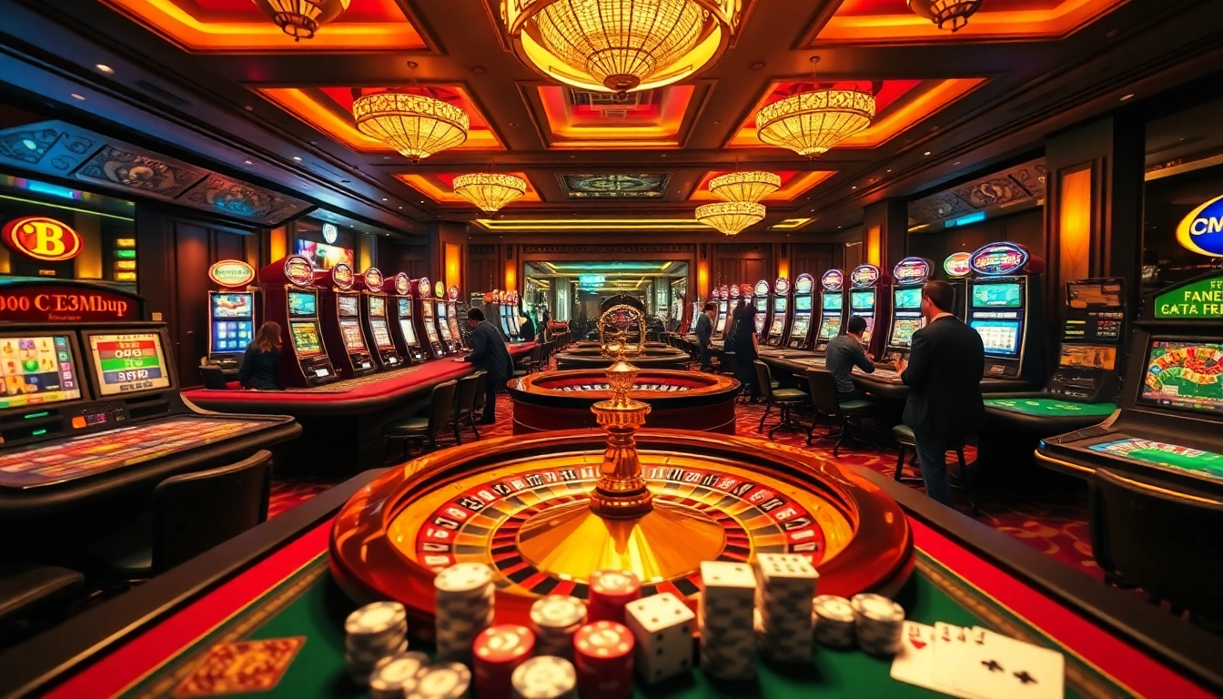 Players enjoying the excitement of games at https://rr88.navy/ casino environment with poker chips and roulette wheel.