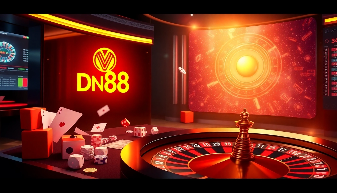 Engaging casino gaming experience on trang chu dn88 showcasing roulette and cards.