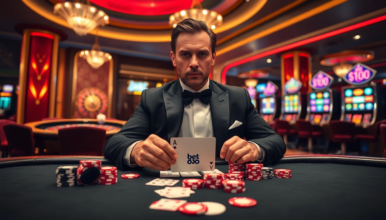 A millionaire experiences high-stakes action at Bet88e.gold casino table, showcasing luxury and excitement.
