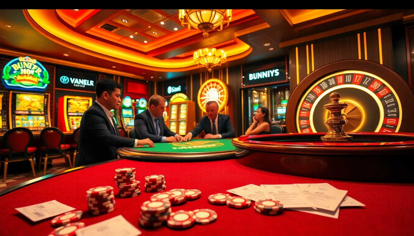 Experience high-stakes gaming at 88i with poker chips and a vibrant casino atmosphere.