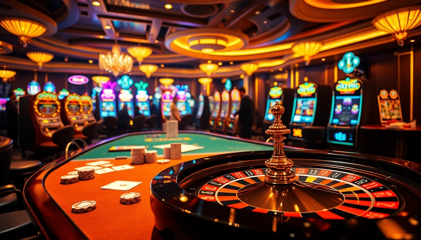 Experience the excitement of win lucky as players engage at a vibrant casino table with thrilling games.