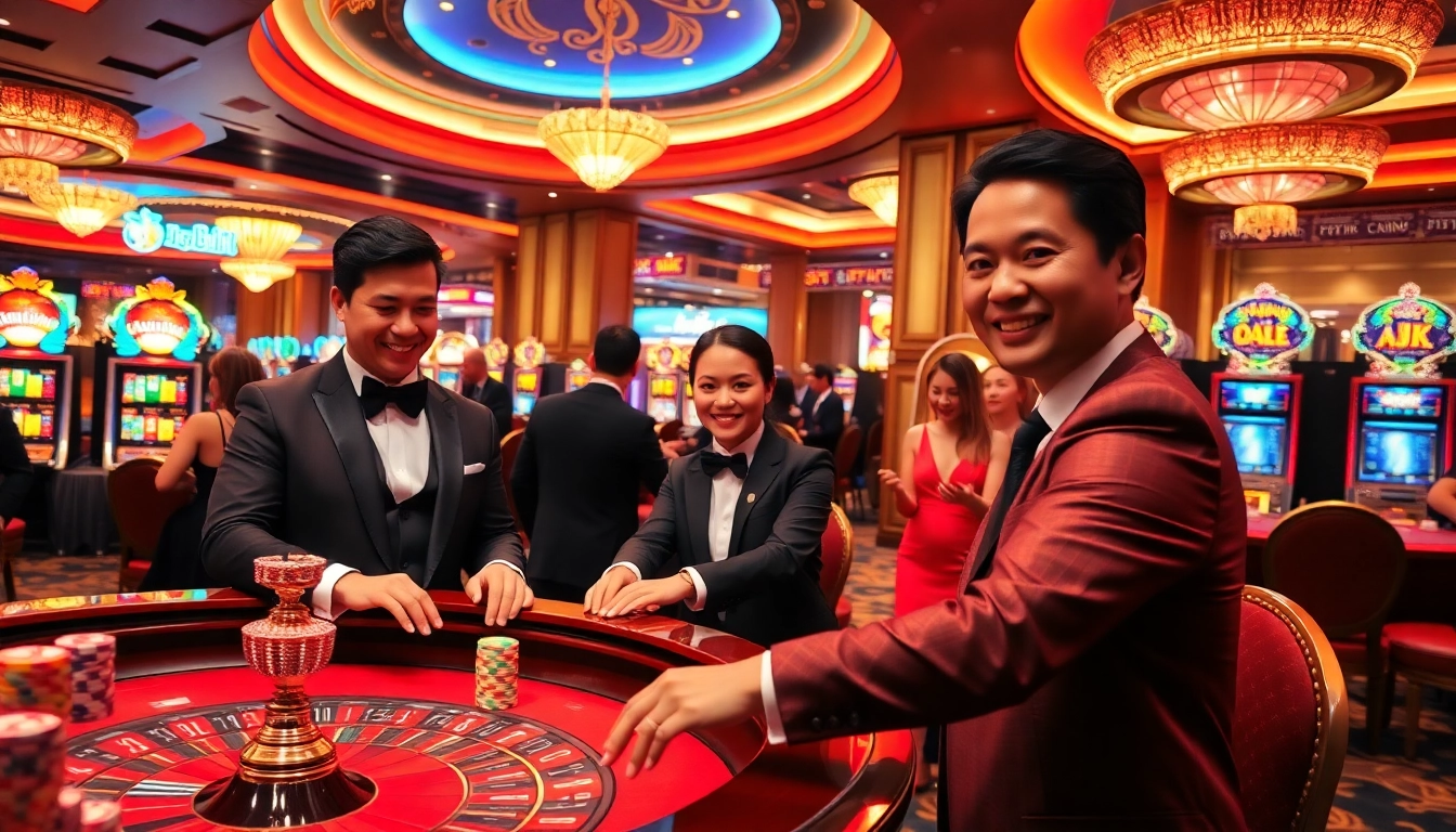 Experience Sự Kiện KJC with players enjoying lively casino gaming, showcasing excitement and strategy.