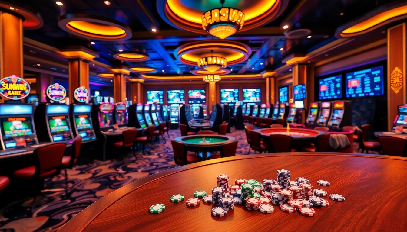 Experience the excitement of SUNWIN in a luxurious casino environment with vibrant games and thrilling action.