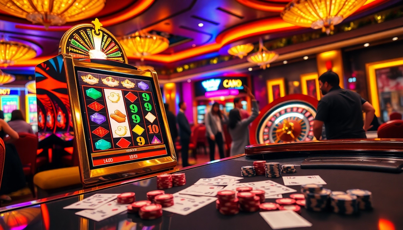 Experience thrilling nổ hũ gameplay with vibrant slot machines and casino excitement.