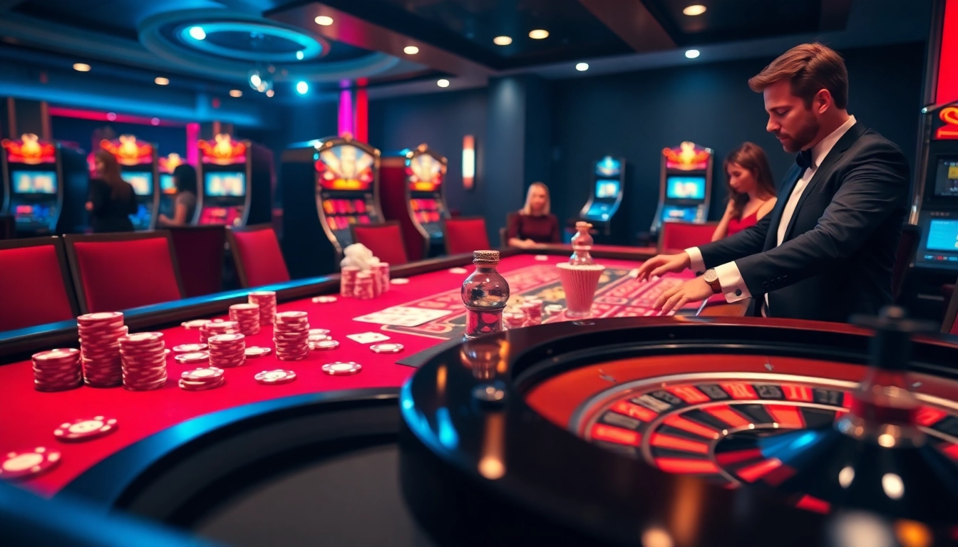 Experience the thrill of live gambling at S8.com with poker chips and roulette.