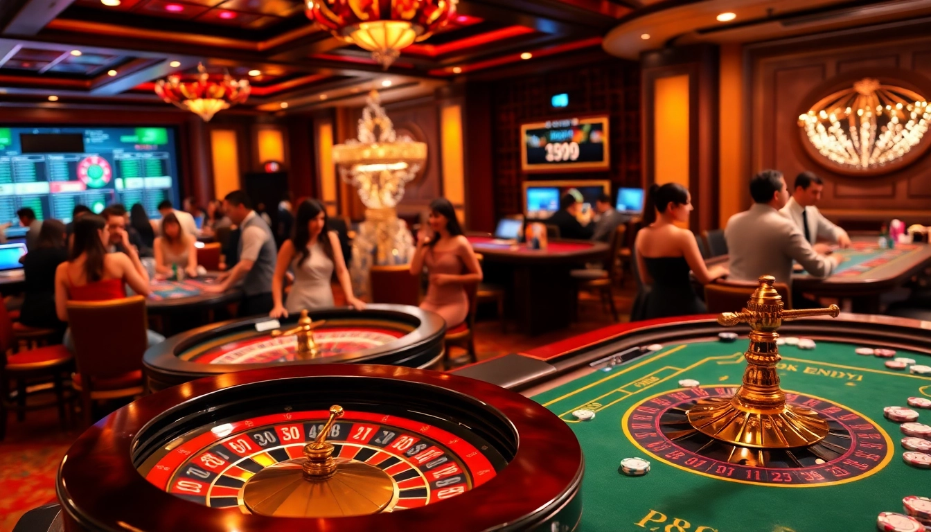 Experience the thrill of betting at nhà cái PS99 in a vibrant casino atmosphere.