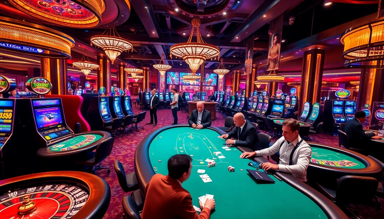 Players enjoy poker and slots at a luxurious casino scene with 888b branding.