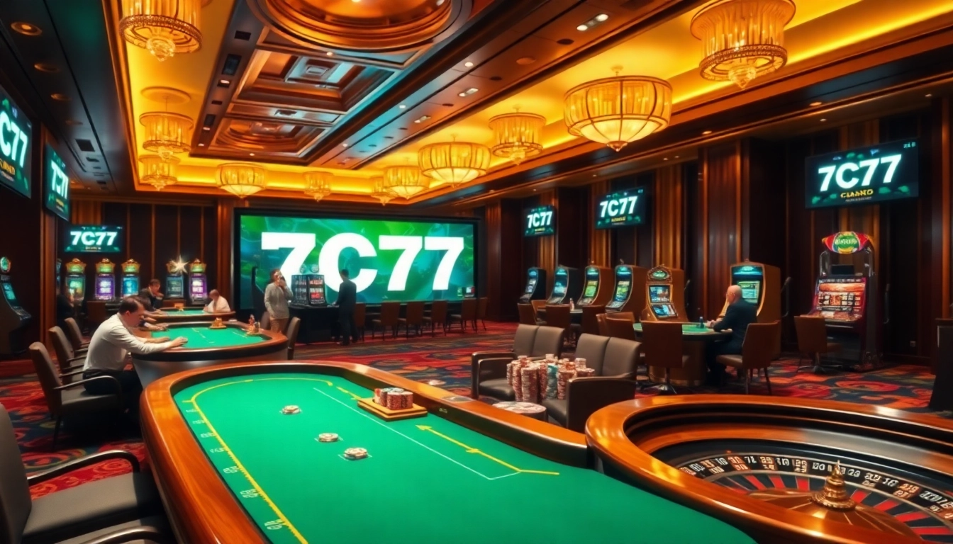 Experience the excitement of 7C77 casino with vibrant games and thrilling action on the gaming floor.