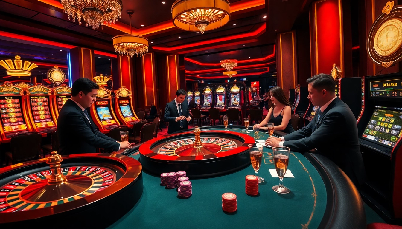 Exciting kg88 online casino scene with roulette wheel and poker table gameplay.