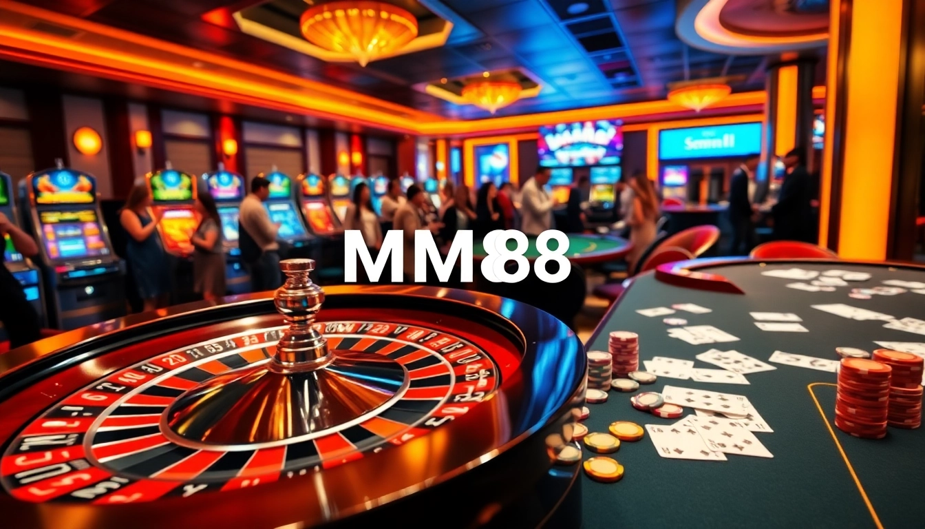Experience vibrant casino thrills at MM88 with roulette, slots, and poker action.