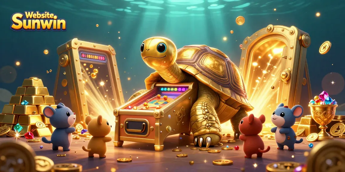 Engage with excitement at Website Sunwin featuring a golden tortoise pinball machine.